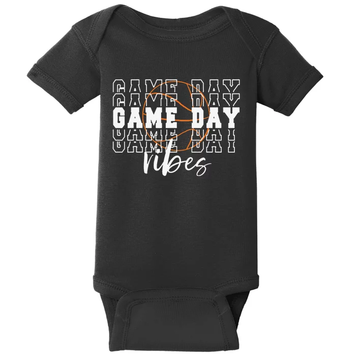 Game Day Vibes Basketball Game Day Baby Bodysuit