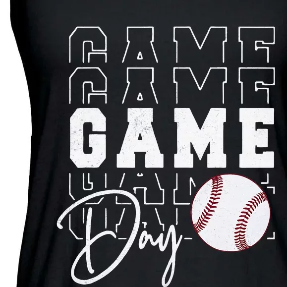 Game Day Vibes Baseball Mom Baseball Life Ladies Essential Flowy Tank