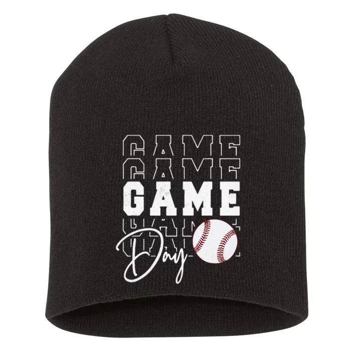 Game Day Vibes Baseball Mom Baseball Life Short Acrylic Beanie