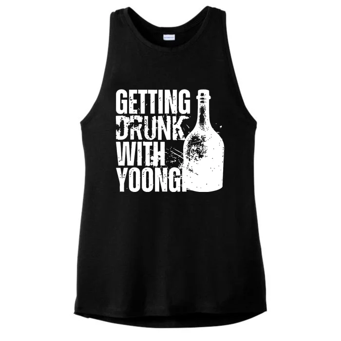 Getting Drunk With Yoongi Suchwita Ladies Tri-Blend Wicking Tank