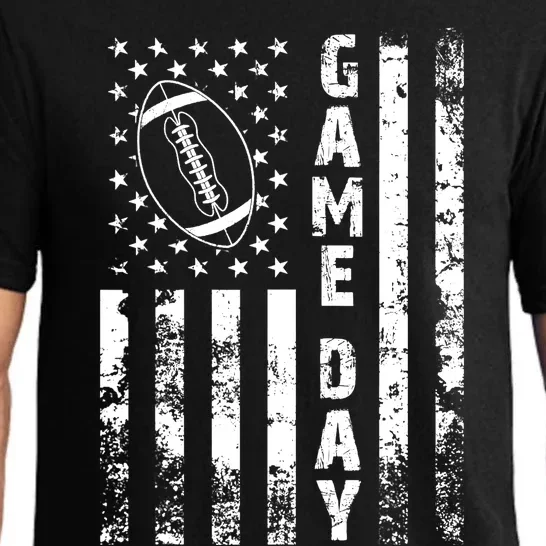 Game Day With Flag American Football Lovers Mom Dad Pajama Set