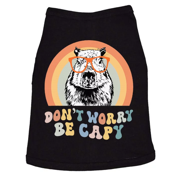 Groovy DonT Worry Be Cappy Cute Funny Capybara Animal Lover Doggie Tank