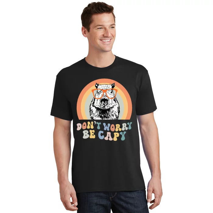 Groovy DonT Worry Be Cappy Cute Funny Capybara Animal Lover T-Shirt