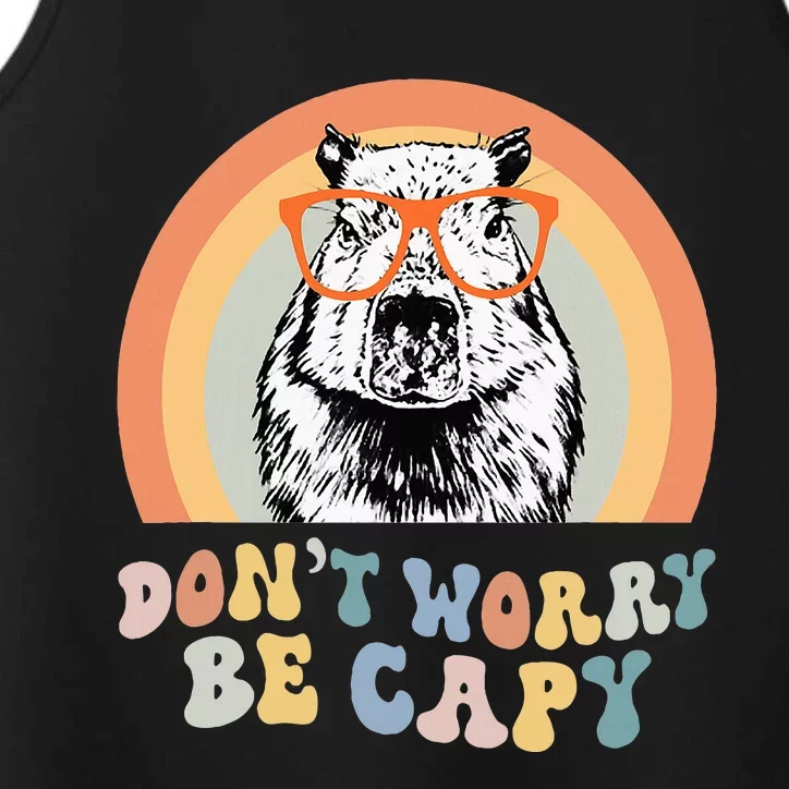 Groovy DonT Worry Be Cappy Cute Funny Capybara Animal Lover Performance Tank