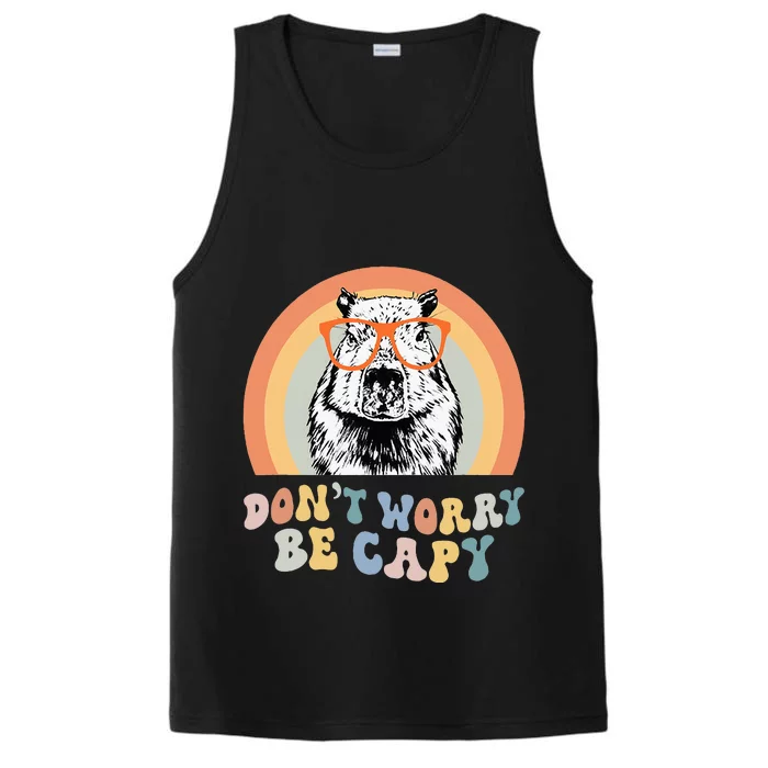 Groovy DonT Worry Be Cappy Cute Funny Capybara Animal Lover Performance Tank