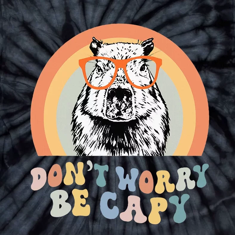 Groovy DonT Worry Be Cappy Cute Funny Capybara Animal Lover Tie-Dye T-Shirt