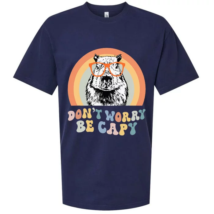 Groovy DonT Worry Be Cappy Cute Funny Capybara Animal Lover Sueded Cloud Jersey T-Shirt