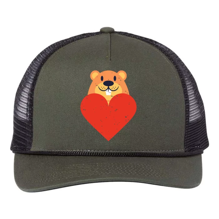 Groundhog Day Woodchuck Gifts Retro Rope Trucker Hat Cap