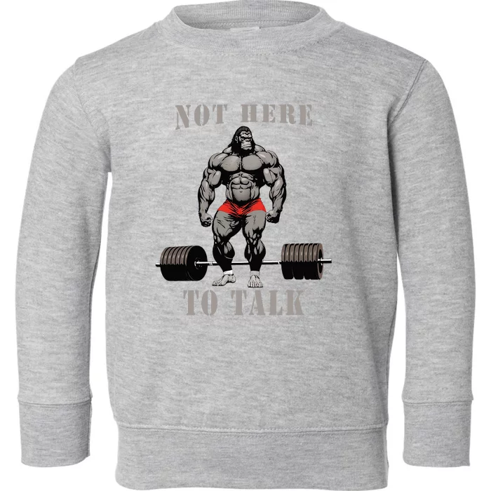 Gorilla Dumbbell Workout Gym Gorilla Bodybuilder Ape Toddler Sweatshirt