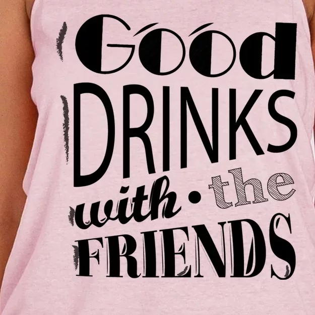 Good Drinks With The Friends Women's Knotted Racerback Tank