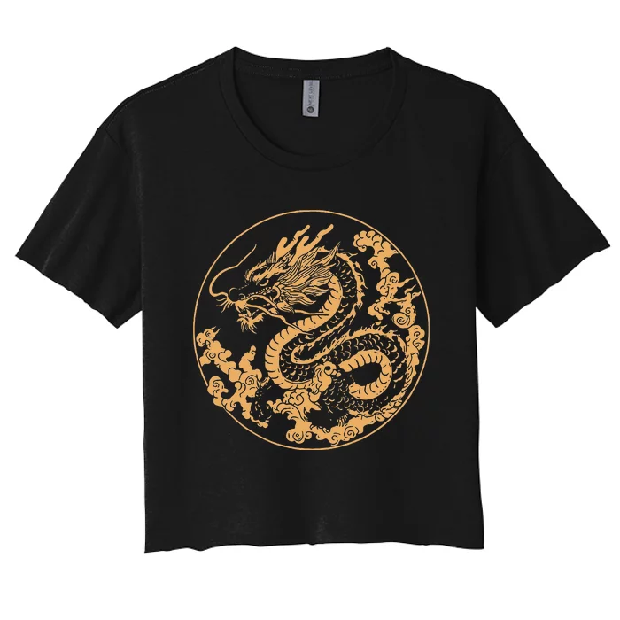 Golden Dragon Year Of The Dragon Women's Crop Top Tee