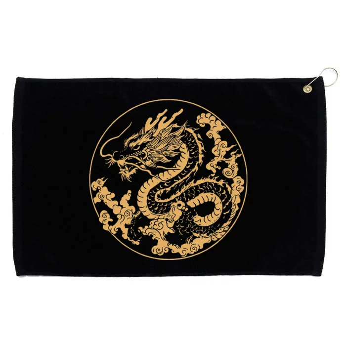 Golden Dragon Year Of The Dragon Grommeted Golf Towel