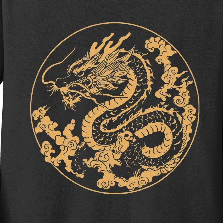 Golden Dragon Year Of The Dragon Kids Long Sleeve Shirt