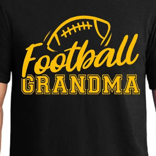 Game Day Yellow Black High School Football Grandma Pajama Set