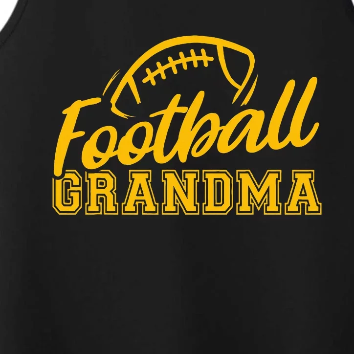 Game Day Yellow Black High School Football Grandma Performance Tank