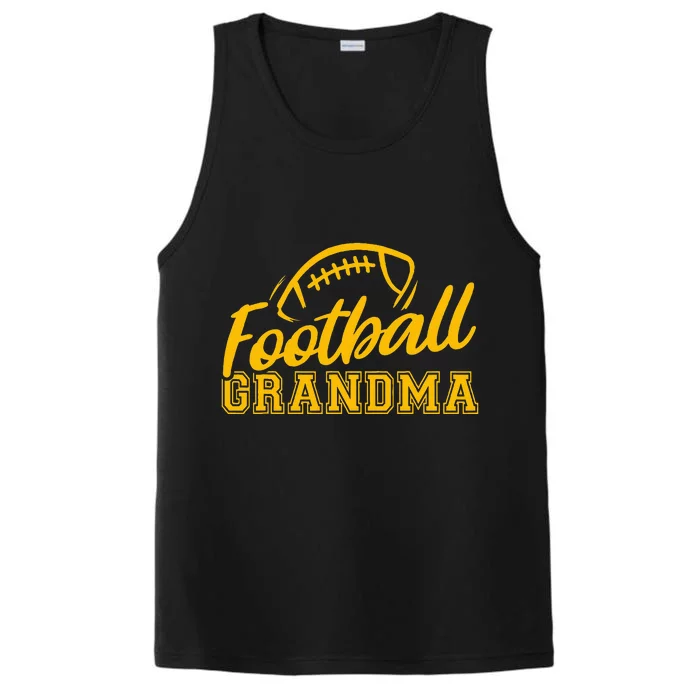 Game Day Yellow Black High School Football Grandma Performance Tank