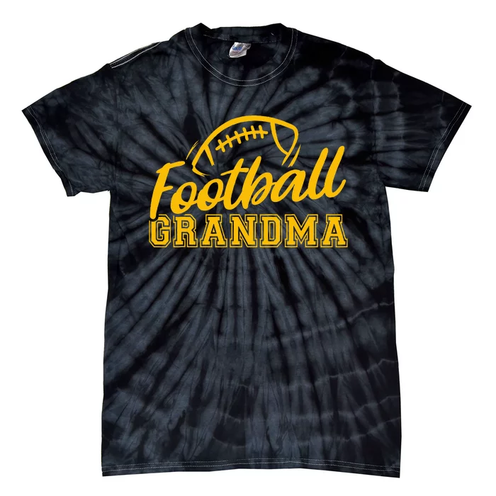 Game Day Yellow Black High School Football Grandma Tie-Dye T-Shirt