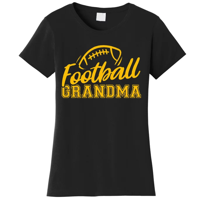 Game Day Yellow Black High School Football Grandma Women's T-Shirt