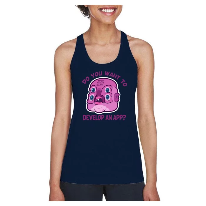 Glootie Do You Want To Develop An App Women's Racerback Tank