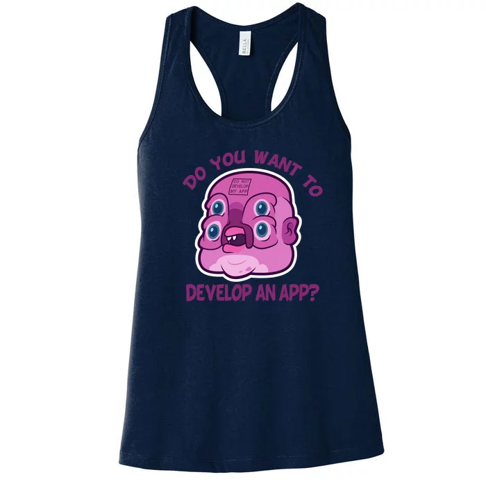 Glootie Do You Want To Develop An App Women's Racerback Tank