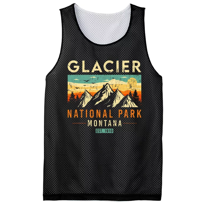 Glacier Est 1910 Montana Vintage Retro National Park Mesh Reversible Basketball Jersey Tank