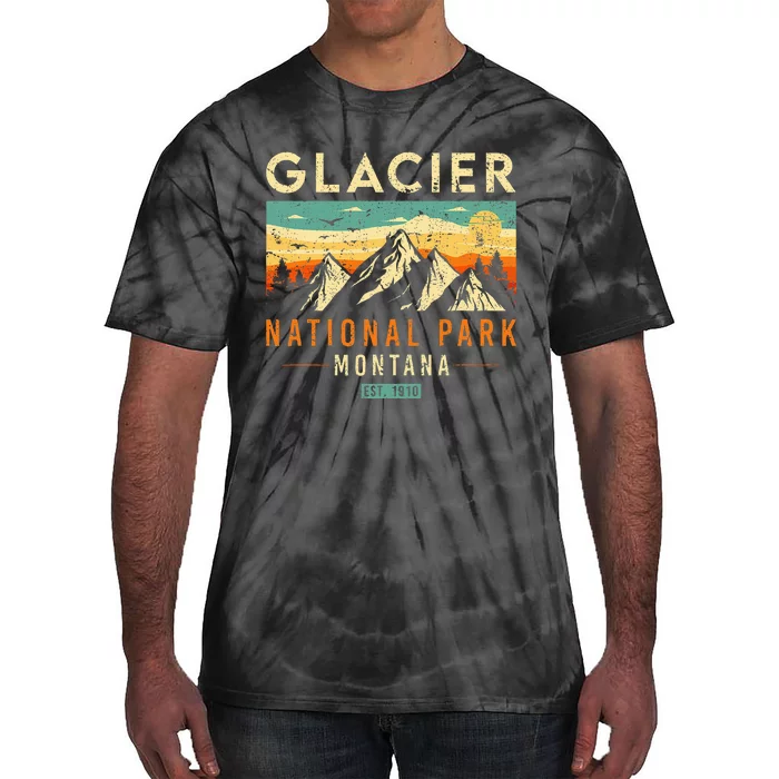 Glacier Est 1910 Montana Vintage Retro National Park Tie-Dye T-Shirt