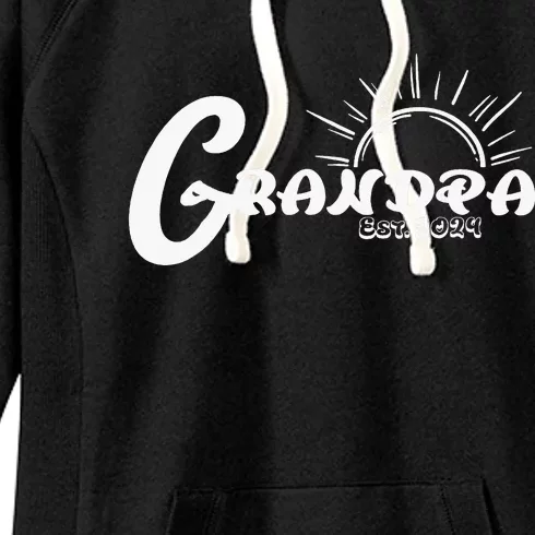 Grandpa Est. 2024 New Granddad Grandfather Women's Fleece Hoodie