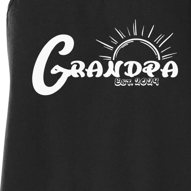 Grandpa Est. 2024 New Granddad Grandfather Women's Racerback Tank