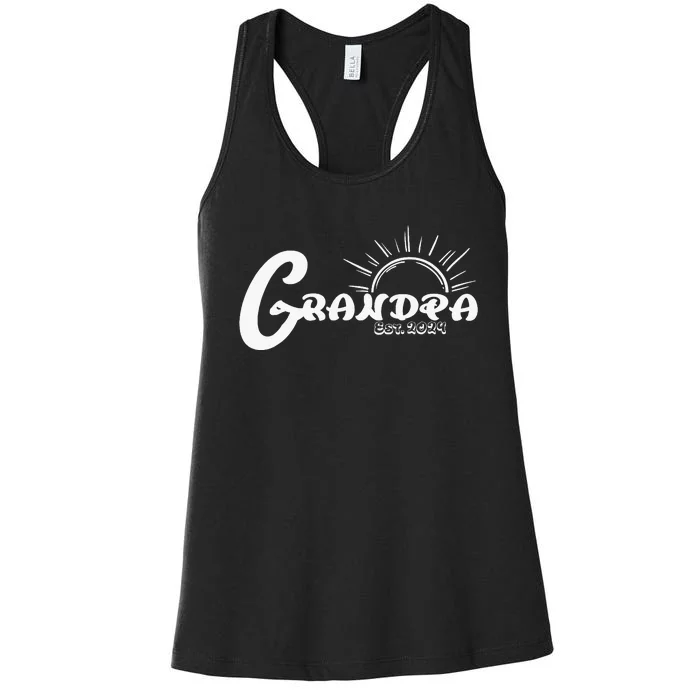 Grandpa Est. 2024 New Granddad Grandfather Women's Racerback Tank