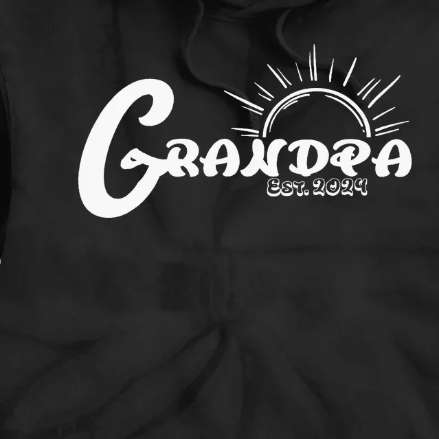 Grandpa Est. 2024 New Granddad Grandfather Tie Dye Hoodie