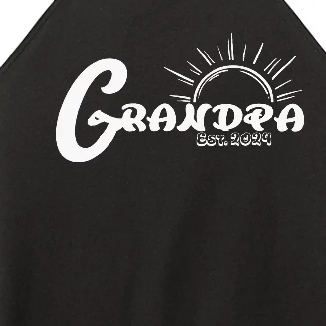 Grandpa Est. 2024 New Granddad Grandfather Women’s Perfect Tri Rocker Tank