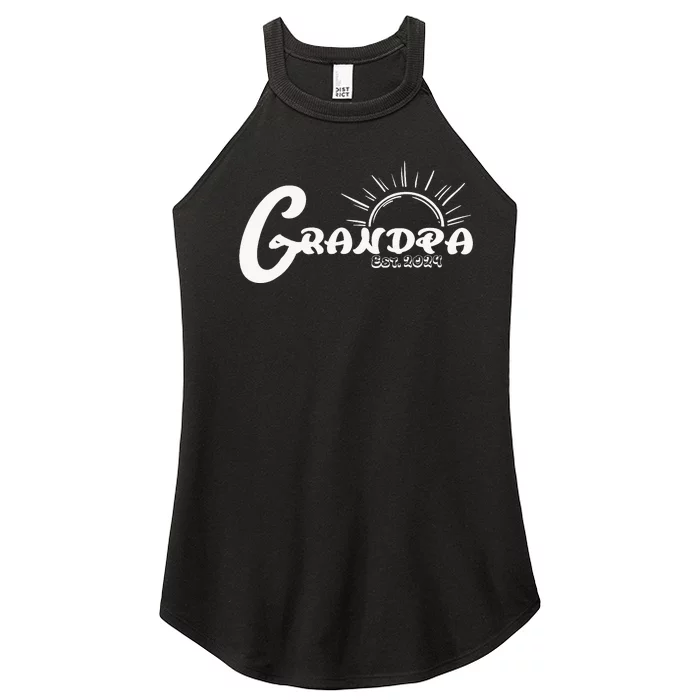 Grandpa Est. 2024 New Granddad Grandfather Women’s Perfect Tri Rocker Tank