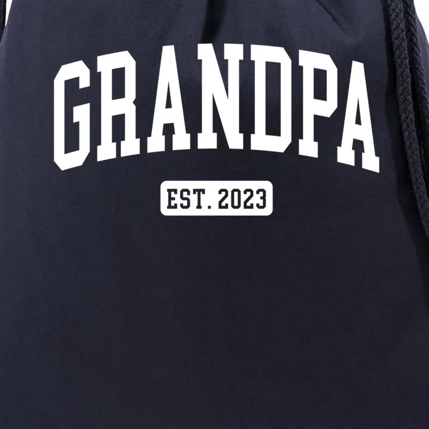 Grandpa Est 2023 New First Time Grandpa Great Gift Drawstring Bag