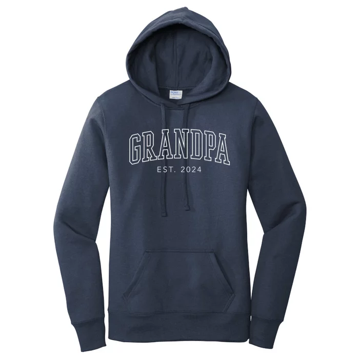 Grandpa Est 2024 Fathers Day Gift Women's Pullover Hoodie