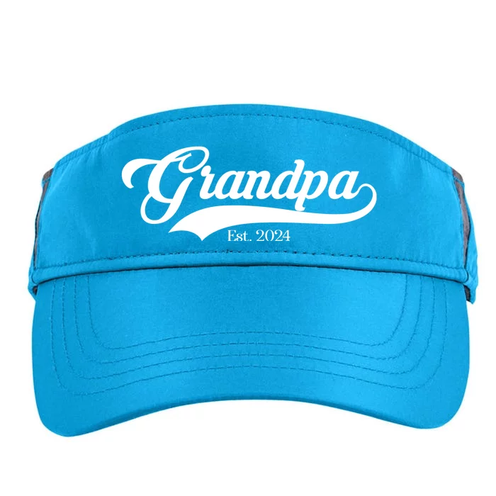 Grandpa Est 2024 Baseball Team Font Adult Drive Performance Visor