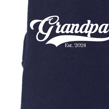 Grandpa Est 2024 Baseball Team Font Doggie 3-End Fleece Hoodie