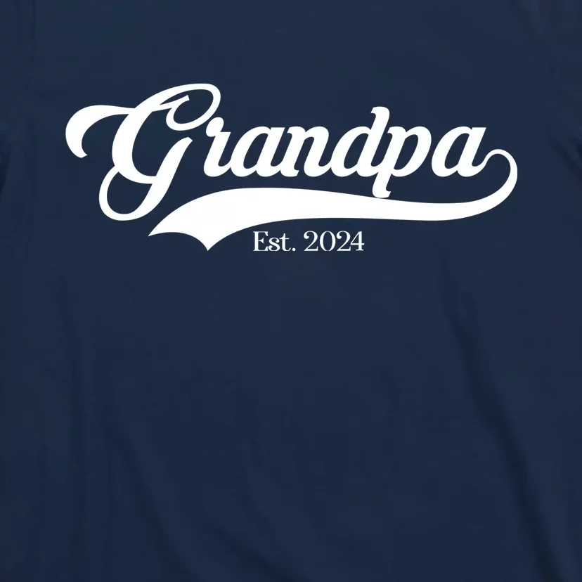 Grandpa Est 2024 Baseball Team Font T-Shirt