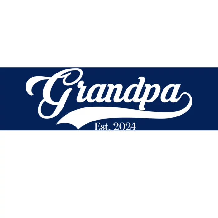 Grandpa Est 2024 Baseball Team Font Bumper Sticker