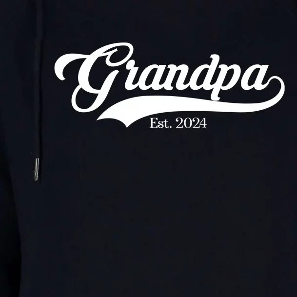 Grandpa Est 2024 Baseball Team Font Womens Funnel Neck Pullover Hood