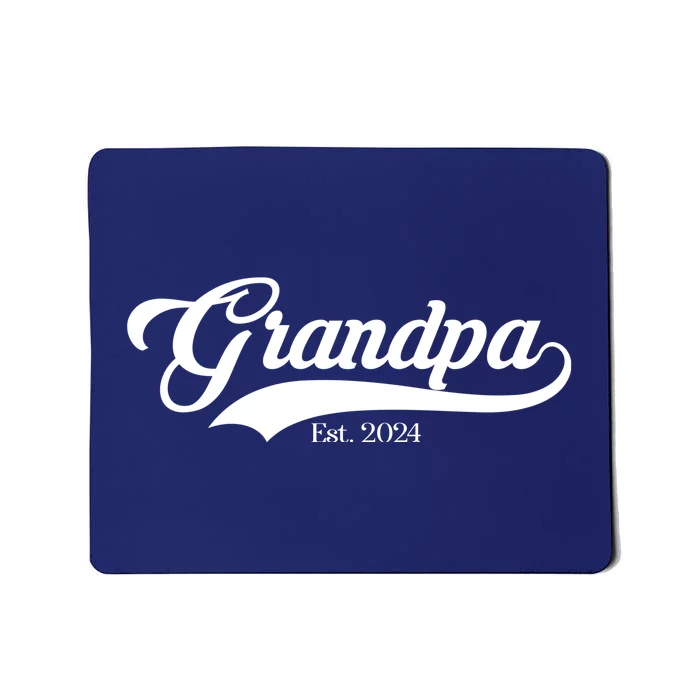 Grandpa Est 2024 Baseball Team Font Mousepad