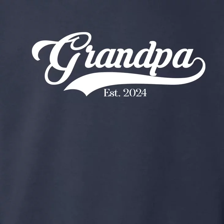 Grandpa Est 2024 Baseball Team Font Toddler Hoodie