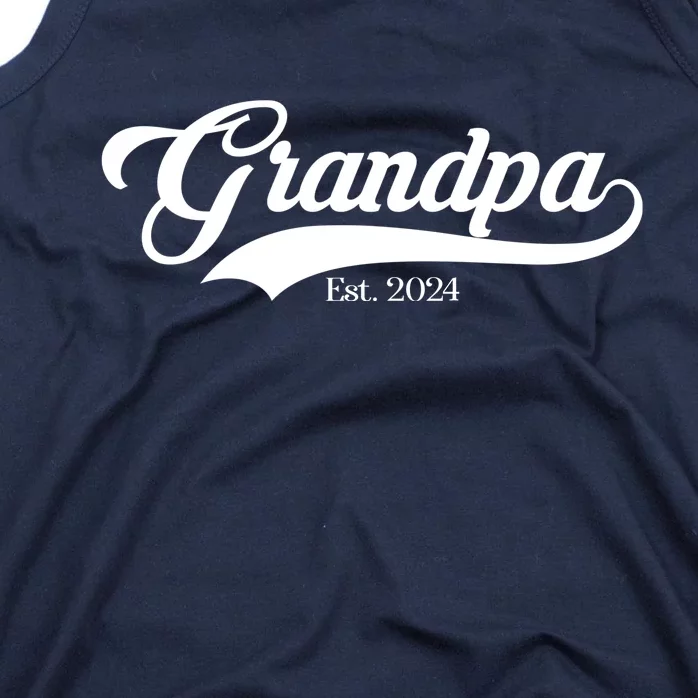 Grandpa Est 2024 Baseball Team Font Tank Top