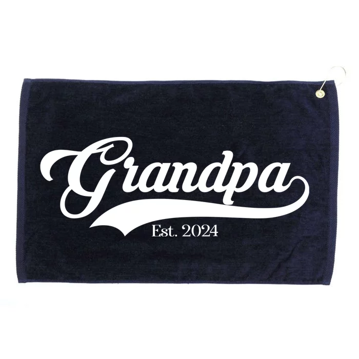 Grandpa Est 2024 Baseball Team Font Grommeted Golf Towel