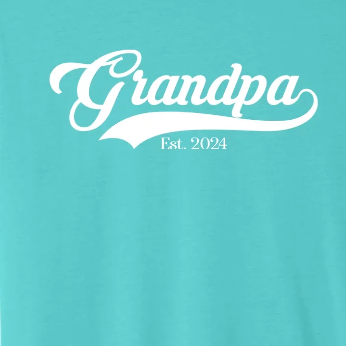 Grandpa Est 2024 Baseball Team Font ChromaSoft Performance T-Shirt