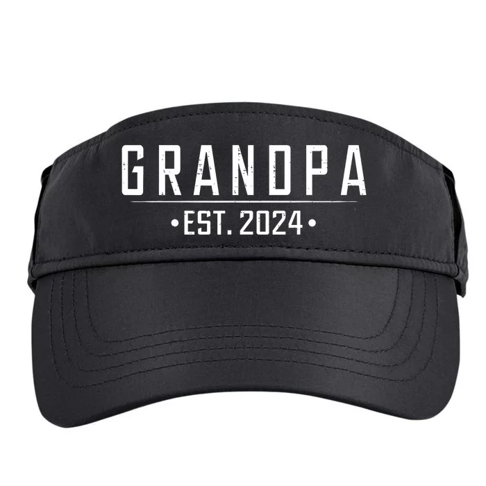 Grandpa Est 2024 Funny First Time Grandfather Promoted Adult Drive Performance Visor