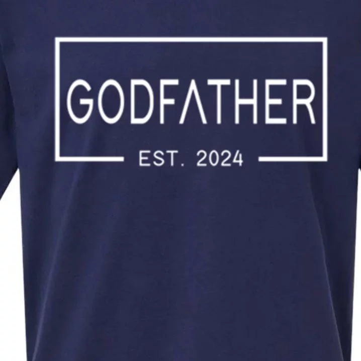 Godfather Est 2024 First Time Godfather FatherS Day Cute Gift Sueded Cloud Jersey T-Shirt