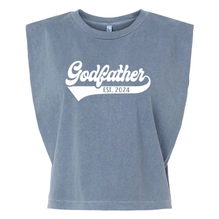 Godfather Est 2024 New Godfather Funny FatherS Day Gift Garment-Dyed Women's Muscle Tee