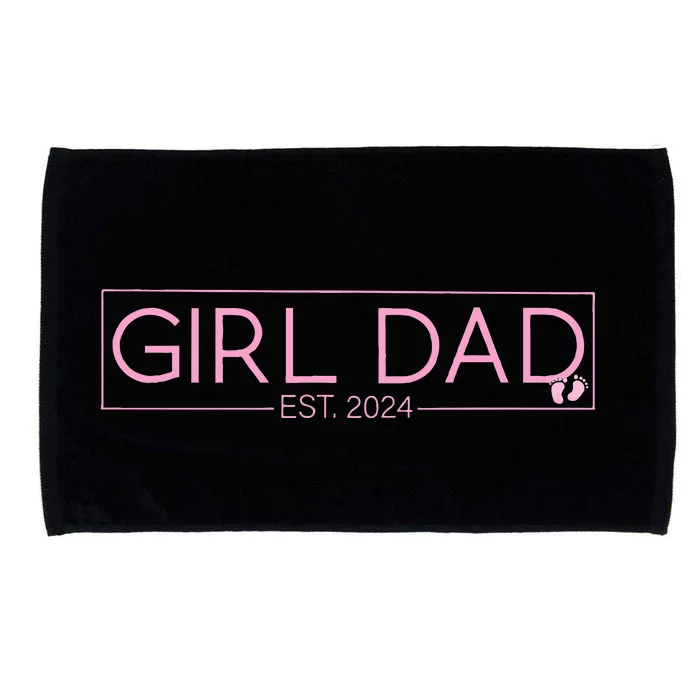 Girldad Est 2024 Newborn Daddy Father Baby Microfiber Hand Towel