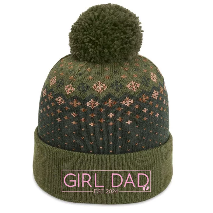 Girldad Est 2024 Newborn Daddy Father Baby The Baniff Cuffed Pom Beanie