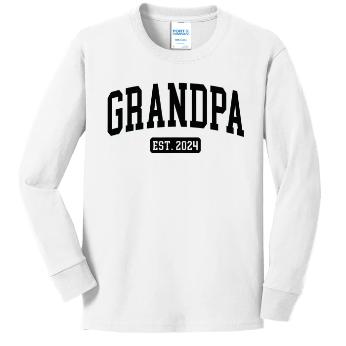 Grandpa Est. 2024 Kids Long Sleeve Shirt